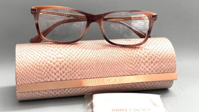 Jimmy Choo JC268/G HR5 Rectangular Black Gold Frame Eyeglasses $750 NIB #14