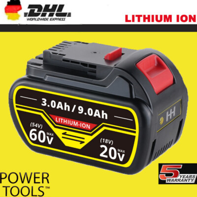 2X 9000mAh FlexVolt Akku Für DeWalt 20V/60V Werkzeuge - Kompatibel Mit DCB609, DCB606, DCD740 Uvm.