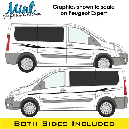 PEUGEOT EXPERT SWB Camper Side Stripes Decals Sticker Van Graphics FREE P&P 004 - Picture 3 of 4