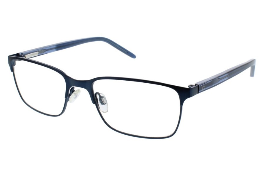 OP Saltwater Blue Denim Rectangle Metal Blue Optical Eyeglass 50-17-130 RX