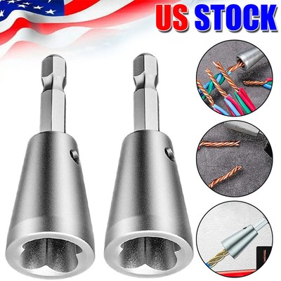 2X Wire Nut Twisting Tool Wire Cable Twister for Electrical Power Drill Driver 