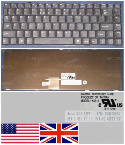 Tastiera qwerty US Int Acer Travelmate TM3000 K981139A1 90.40C07.001 Nero