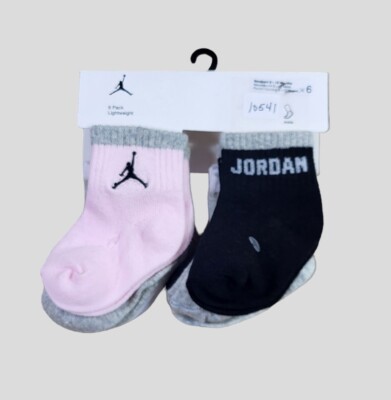 NIKE JORDAN Girls Socks Baby Newborn Ankle Lightweight Pair
