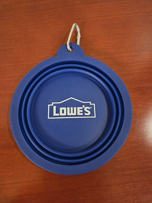 #ad Lowe’s Member Rewards Mini Collapsible Travel Hiking Logo DOG BOWL NEW $4.99