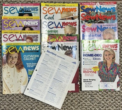 Sew News Magazine 1998 Complete Set of 12 + Annual Article Index. Gently Used