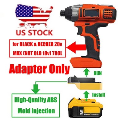 1x Adapter for Black & Decker 20V MAX Tools To for Dewalt 20V MAX Li-Ion Battery