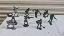 Lot of 9 Vintage Marx 1960's 1970s Infantry Toy Soldier Figures Good Condition