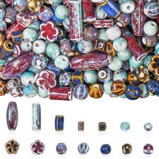 Bulk Assorted Porcelain Ceramic LargeHole Beads for Jewelry Making 0.4 lb