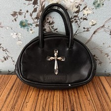 Borsa a mano John Richmond in pelle nera/argento con croce