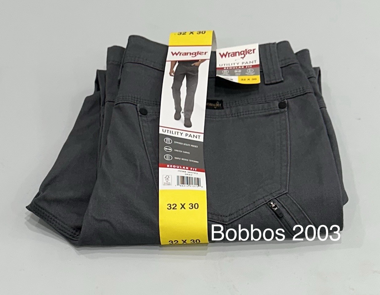 Wrangler Men's Regular Fit Utility Pants, Gray, Size 32X30