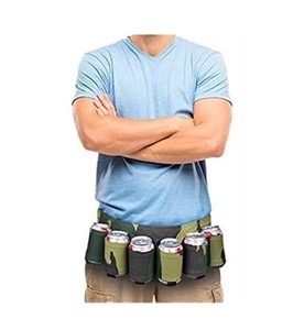 Beer Belt, 6 Pack Beer Holster Beverage Belt Holder, Soda Beer Belt Holder Black