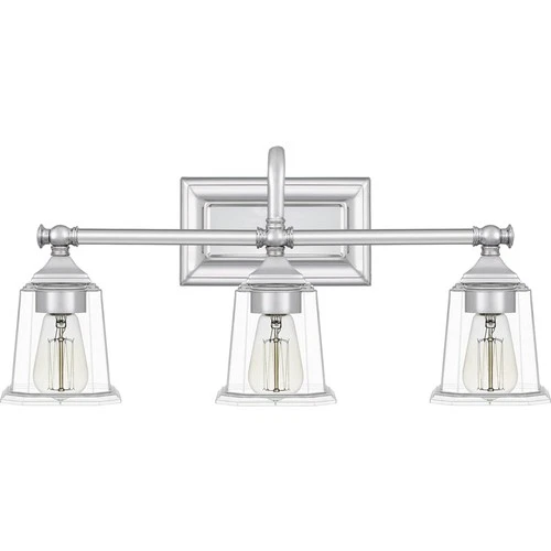Nicholas 3-Light Bathroom Vanity Light in Polished Chrome - Picture 2 of 6