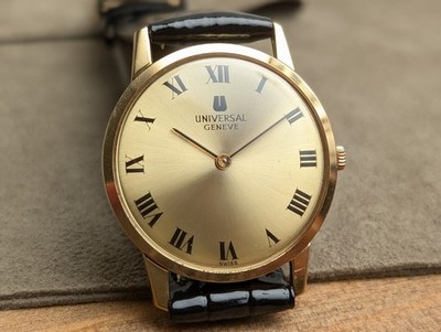 Universal Geneve 542101 Gold Roman Dial Manual wind Men's Watch Vintage 31mm