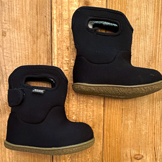 BOGS Insulated Faux Fur Lined Snow Boots Black Pull On Rubber US 5