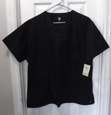    NEW NWT MAEVN BLACK SCRUB TOP SHIRT SIZE XL