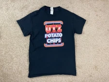 Gildan T-Shirt Mens Small Crewneck Graphic Print UTZ Potato Chips Black