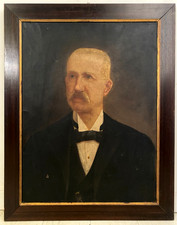 ANTICO DIPINTO OLIO TELA RITRATTO MASCHILE NOBILUOMO SIGNORE EPOCA '800