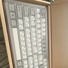 ePBT White Gray Blue Keycap Set Keycaps for Q...