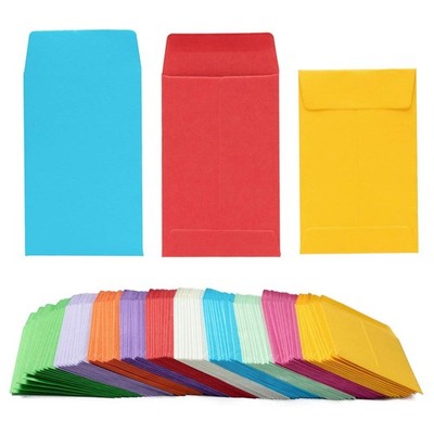 100 Pieces Colorful Small Coin Envelopes Self-Adhesive Seed Envelopes Mini Parts