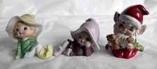 Vintage Pixie Elf Figurines Ceramic Homco Chr...