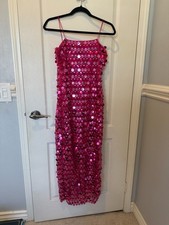 hot pink sequin maxi dress