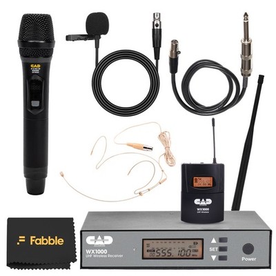 CAD WX1000BP 510-570MHz Band Bundle w/HH Handheld+Lav+Headset+Guitar Cable Mic