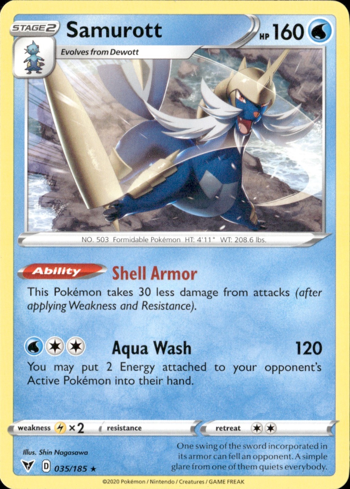 Samurott 035/185 Rare Vivid Voltage Pokemon Lightly Played