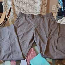 Perry Ellis Portfolio Men's Gray Dress Pants 33x32 Slim Fit
