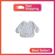 mushie Long Sleeve Baby Bib  Water Resistant Adjustable Fit for Ages 6-24 Month