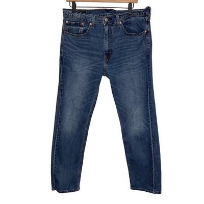 Levi Strauss 505 Mens Jeans W34 L32 Blue Wash Straight Fit Denim Pants