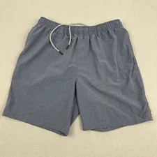 Chubbies Shorts Men Large Blue Solid Elastic Waist Drawstring Lightweight Pocket