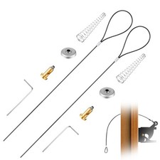 Gate Latch Cable Pulls Kit, Black Spring Loaded Adjustable Gate Latch Cable P...
