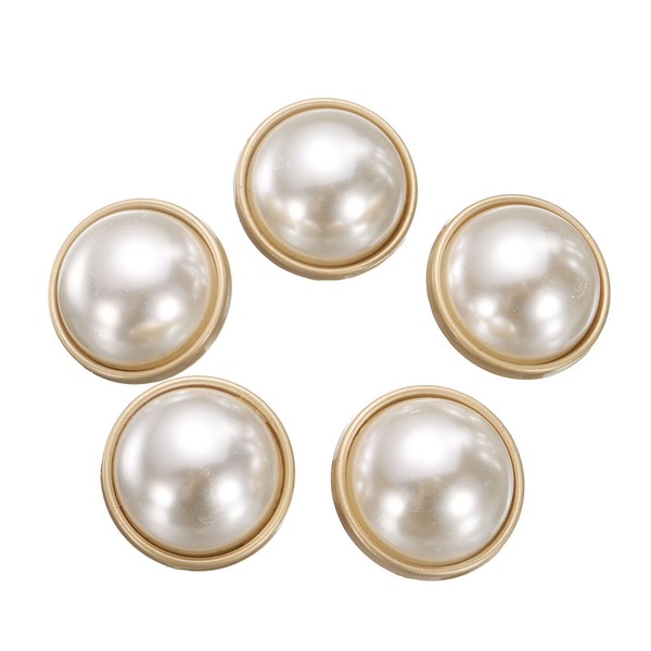 5 StüCk Perlen Gold Metall NäHen KnöPfe 23Mm Rund Damen Mantel KnöPfe #1-image