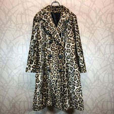 1950s Vintage Safari Fairmoor Leopard Fur Coat Made in France VTG USED Size L12F