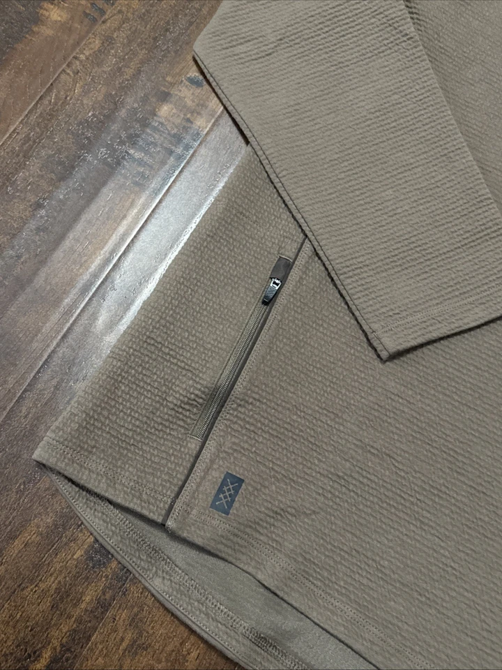 NWT Rhone Tribeca Tech 1/2 Zip Chocolate Chip Textured Pullover Men's XL. D4 - Image 3 of 4