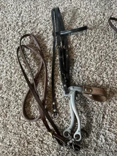 Bridle Dark Oil Western Headstall with Hackamore and Reins