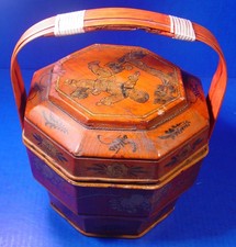 Antique Chinese Wedding Basket? Nice Painted Decorations