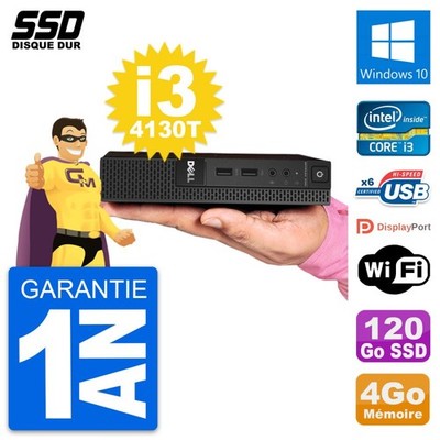 Ultra Mini PC Dell 3020 Micro USFF I3-4130T RAM 4GB SSD 120GB Windows 10 Wifi
