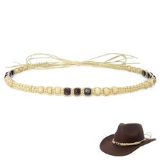 Cowboy Hat Bands for Men Women, Leather Hatbands Belt for Style L