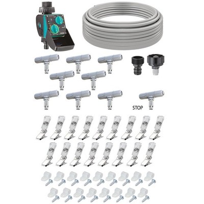 Claber Kit Happy Fresh Evolution 12 m mit Bewässerungscomputer, Kühlung Sprühneb