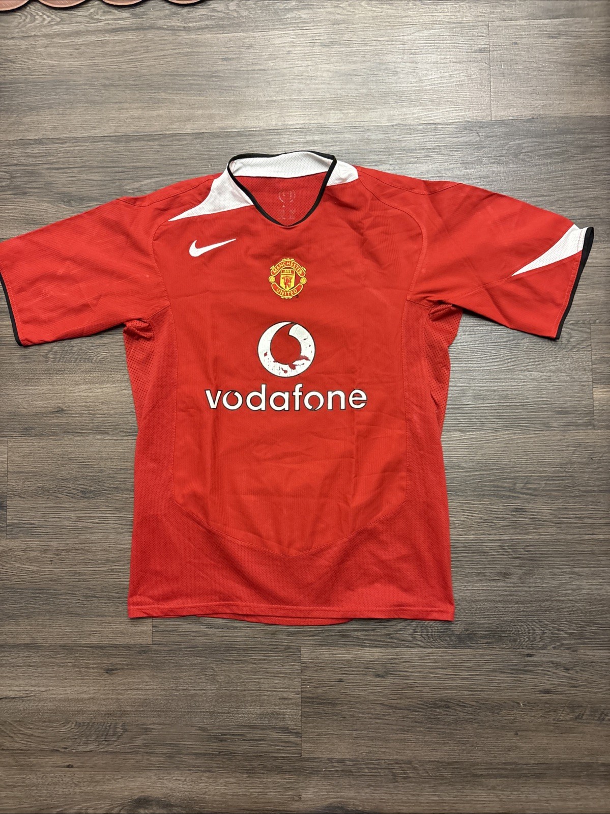 VTG Nike MANCHESTER UNITED 2004 - 2006 HOME FOOTBALL SHIRT SOCCER JERSEY Size L