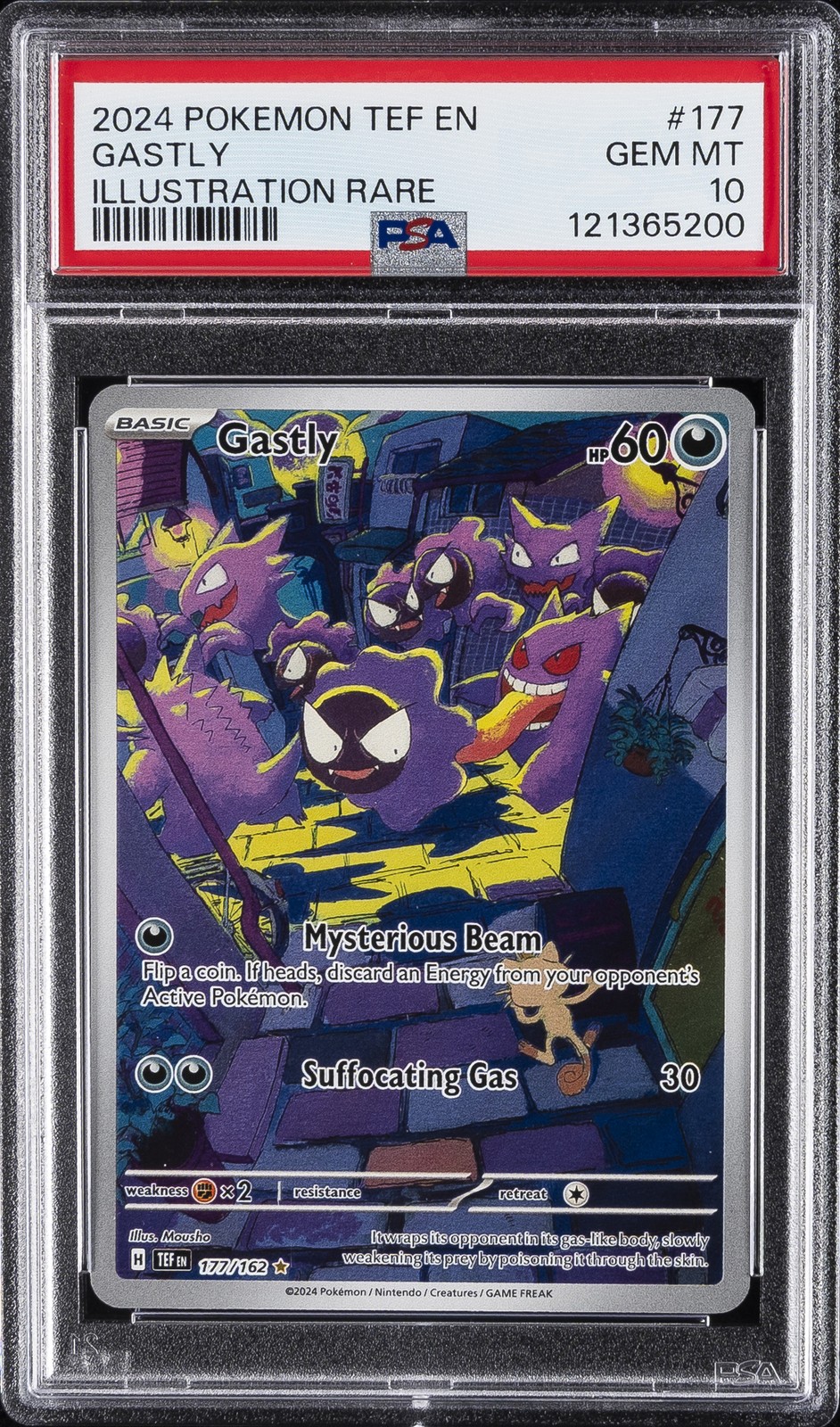 2024 POKEMON TEF EN-TEMPORAL FORCES ILLUSTRATION RARE #177 GASTLY PSA 10