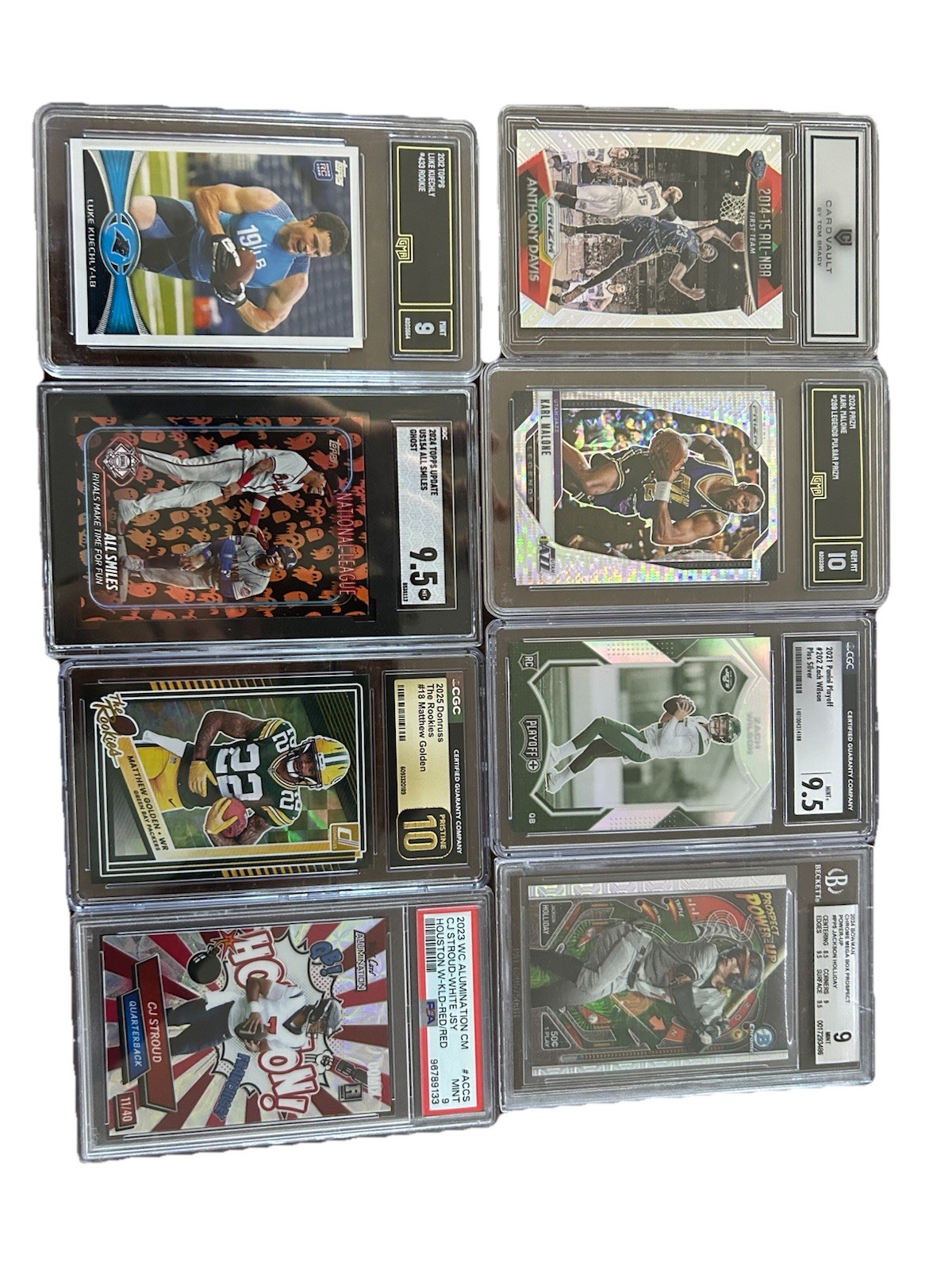 Topps Panini Wild Card Graded Sports Card Lot NFL NBA MLB Stars Rookie 8 Cards