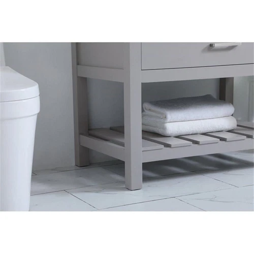 Elegant Decor Clement 36" MDF Single Bathroom Vanity with Backsplash in Gray - Picture 5 of 8