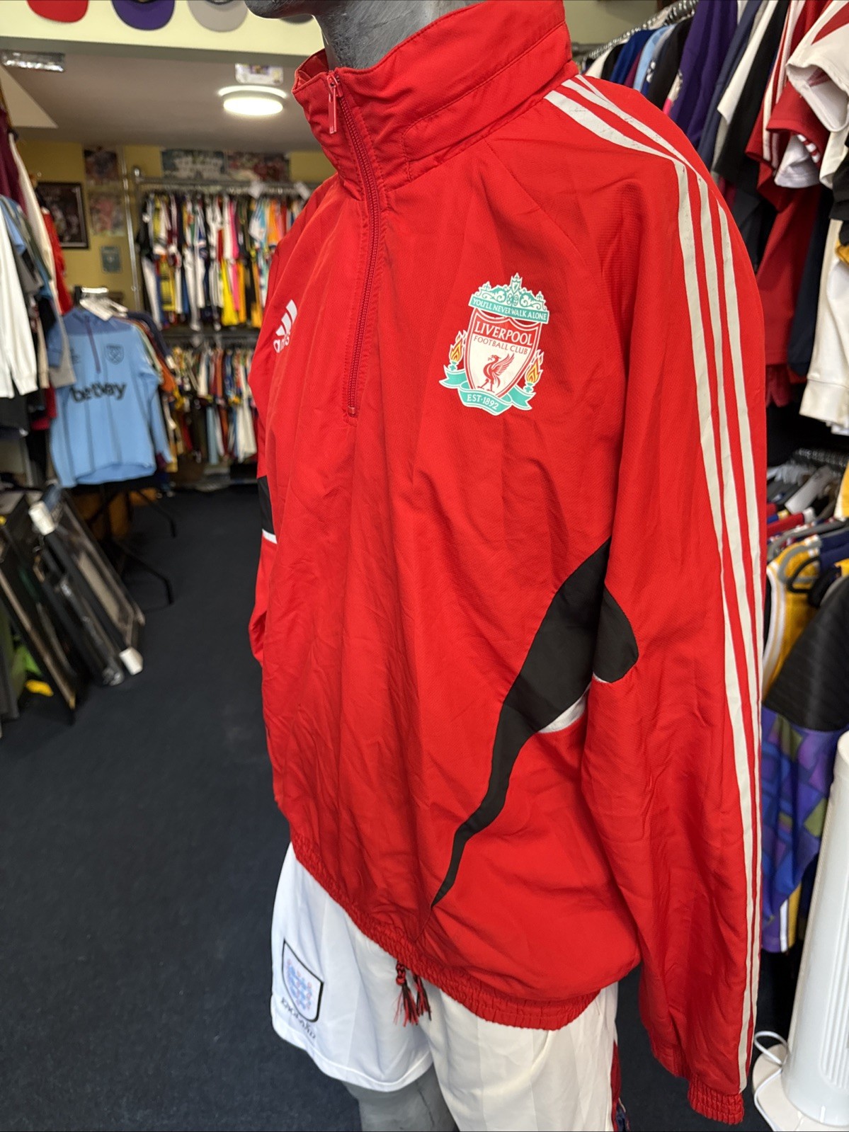 Genuine Liverpool 2008/09 1/4 Zip Training Top M Adidas Carlsberg Jacket thumbnail 3