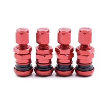 4 Rays Volk Racing Red Forged Aluminum Valve Stem Caps Wheels Rims Universal Jdm