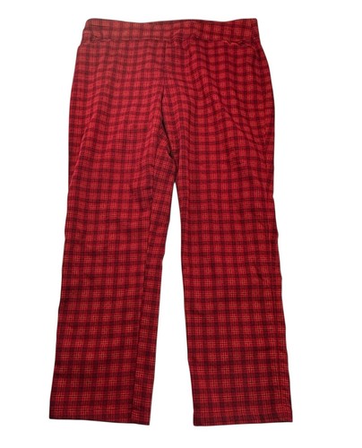 Croft Barrow Women's Plus Size 18 Effortless Stretch Elastic Waist Plaid Pants