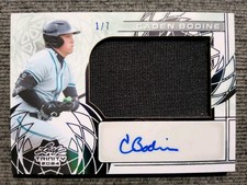 Caden Bodine 2024 Leaf Trinity Patch Auto 1/7! Baltimore Orioles Prospect 