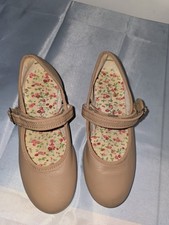 CAPEZIO FLAPPERTAN-BROWN LEATHERUPPER LATIN TAP DANCE MARY JANES WOMENS SZ 13.5M