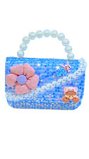 Girls Pink Sequin Purse Pearl Handle Mini Handbag Princess Flower Bow Bag